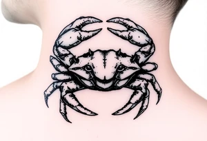 powerful vicious crab ready to defend or attack proudly showing off that a crab is the sign of a cancerg tattoo idea