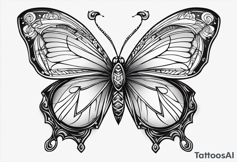 small elegant butterfly tattoo idea