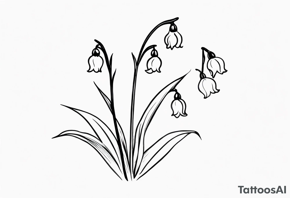 Stem of lily of the valley tattoo idea