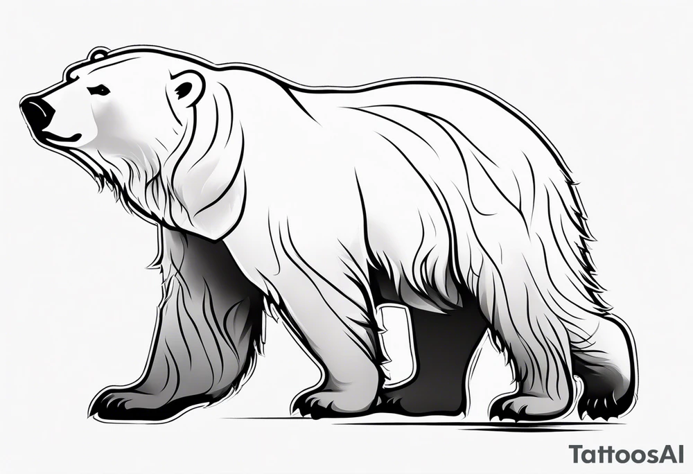 Polar bear in a minimalist but masculine 
 way tattoo idea