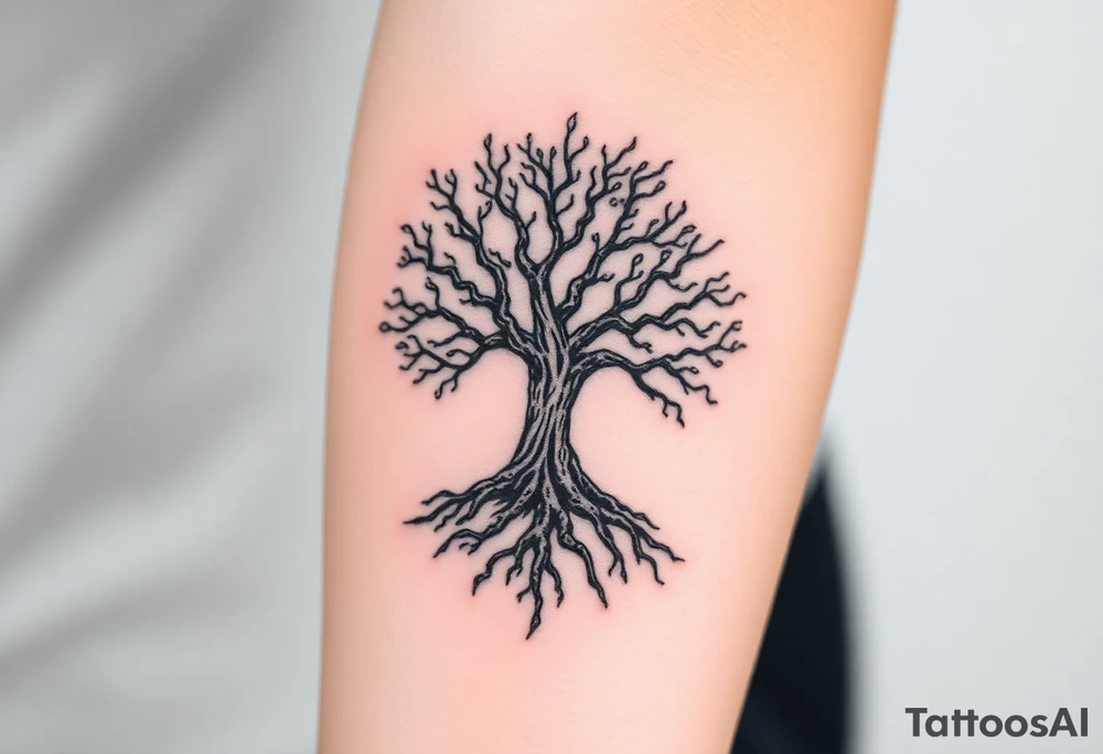 tree of life with cosmic roots and celestial branches tattoo idea