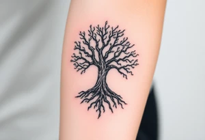 tree of life with cosmic roots and celestial branches tattoo idea