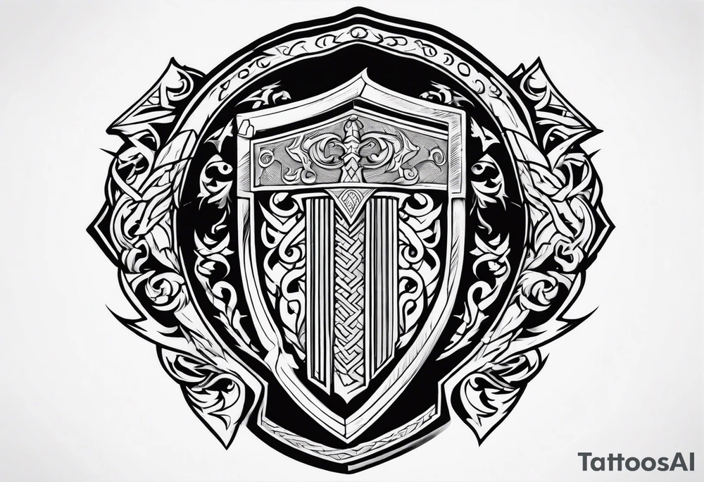 Valhalla shield  steps sword tattoo idea
