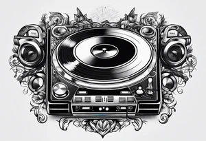 Dj controller and headphones tattoo idea