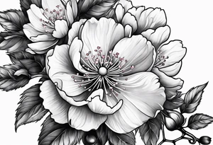 dagger cherry blossom tattoo idea