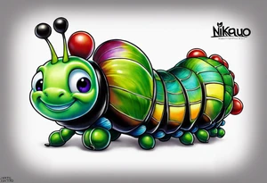 The caterpillar from the Pixar movie bugs life tattoo idea