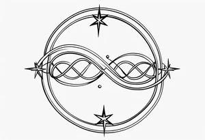 Small Infinity loop with stars tattoo idea