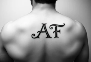 Design a tattoo with only the letters A and F in it. These letters are only recognizable up close. tattoo idea