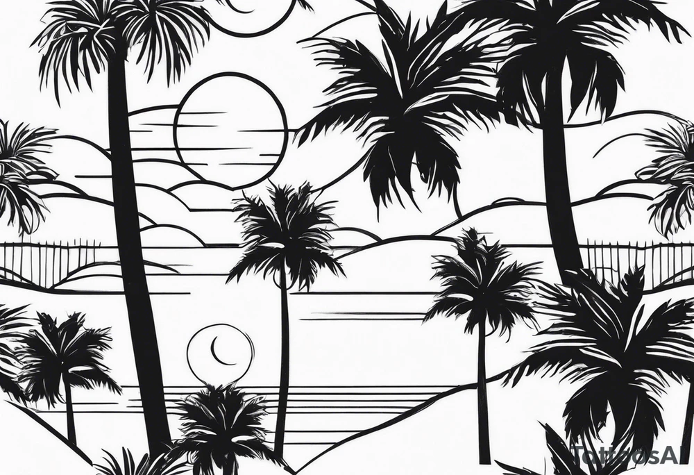 palm trees tattoo idea