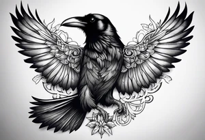 A Raven and a Butterlfy, same size tattoo idea