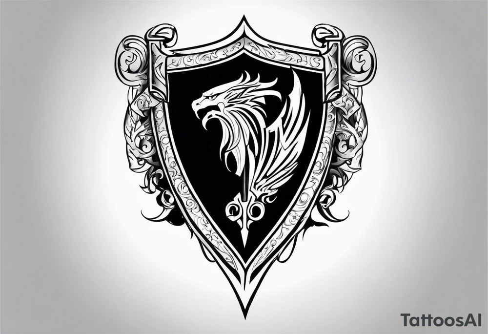 Valhalla shield sword tattoo idea