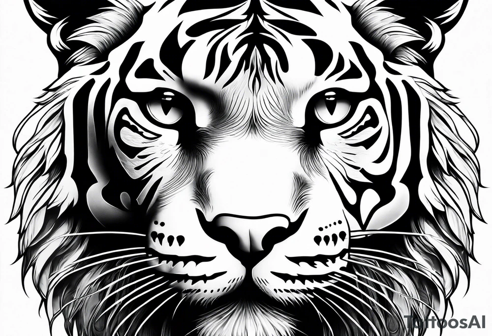 Cat bigger than tiger tattoo idea