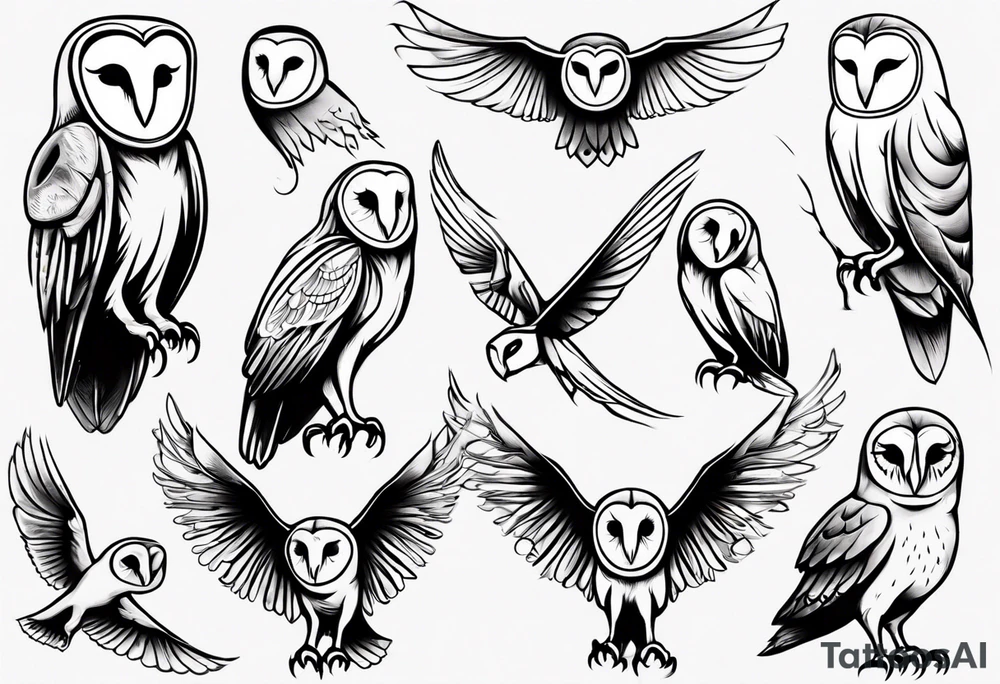 Barn owl tattoo idea