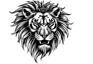 powerful majestic lion with Czech theme tattoo idea