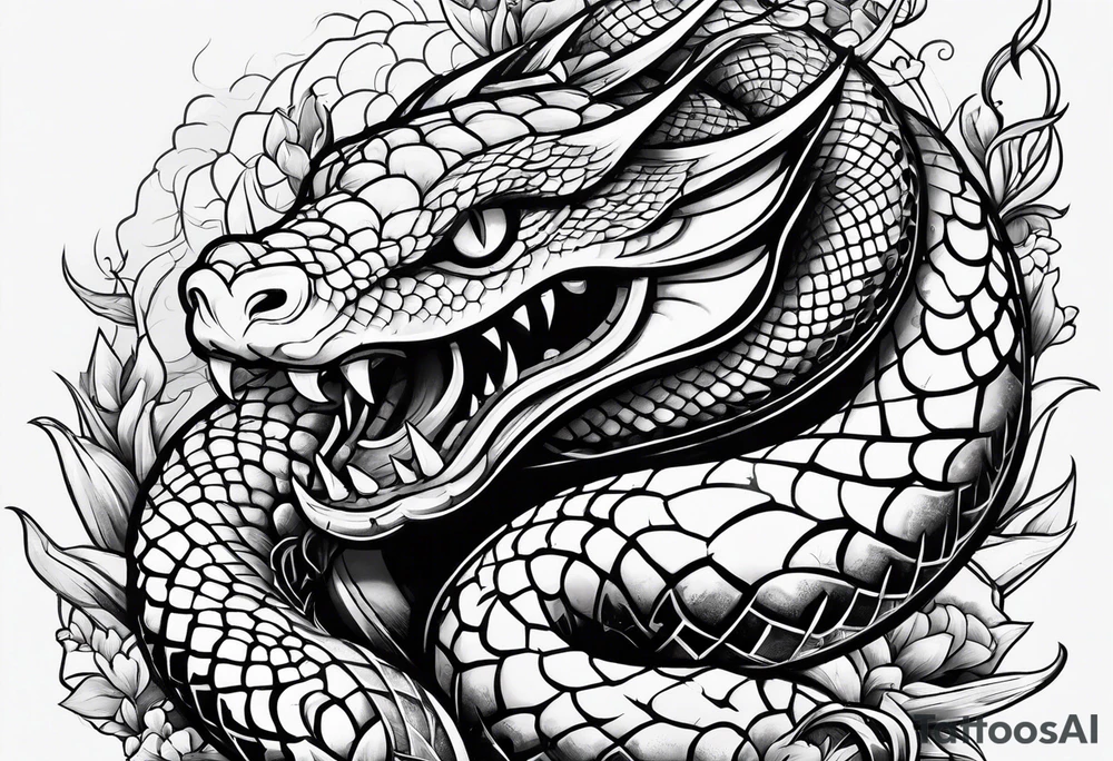serpent with a spade tattoo idea