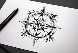 Very Simple tattoo combining elements of darkness, time, arrows or compasses. It should take only an hour to finish. tattoo idea