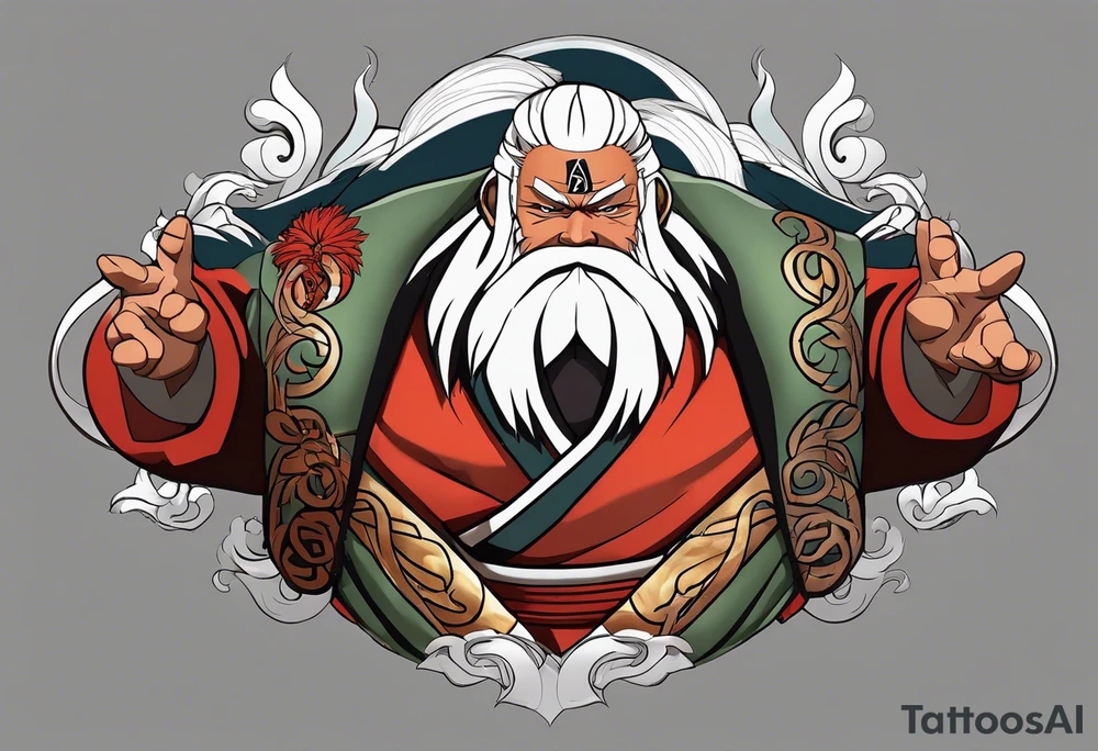 Jiraiya in Sage mode from the anime naruto tattoo idea