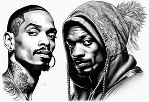 Slim shady  and snoop dog full leg sleeve tattoo idea