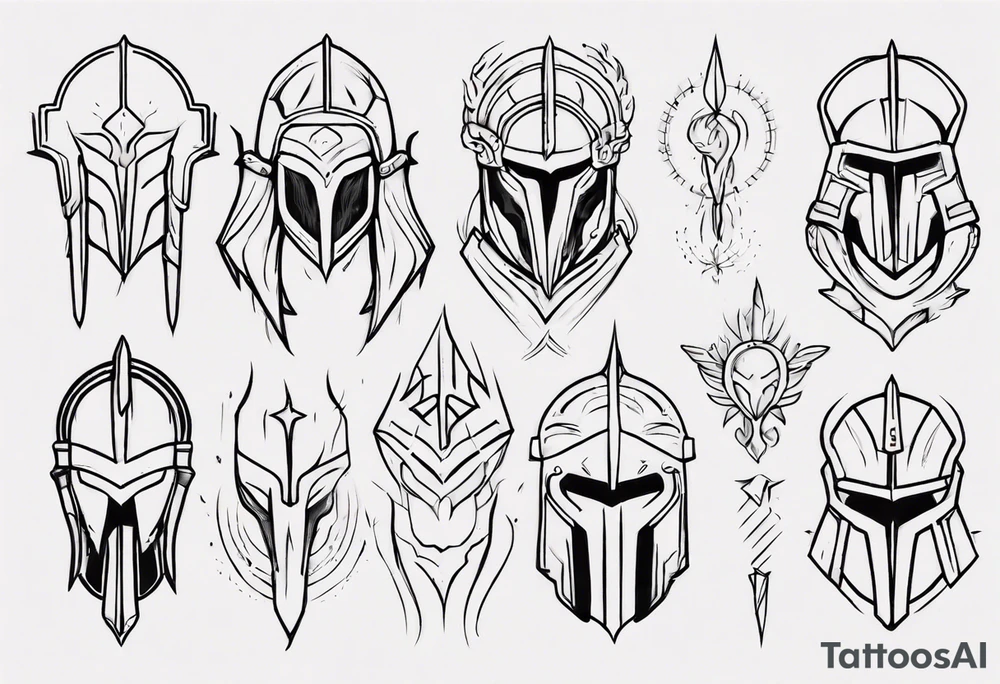 minimalist spartan 
fine-linework tattoo idea