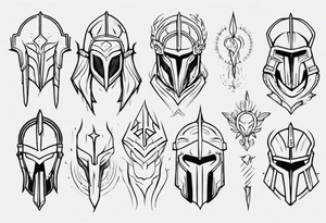 minimalist spartan 
fine-linework tattoo idea