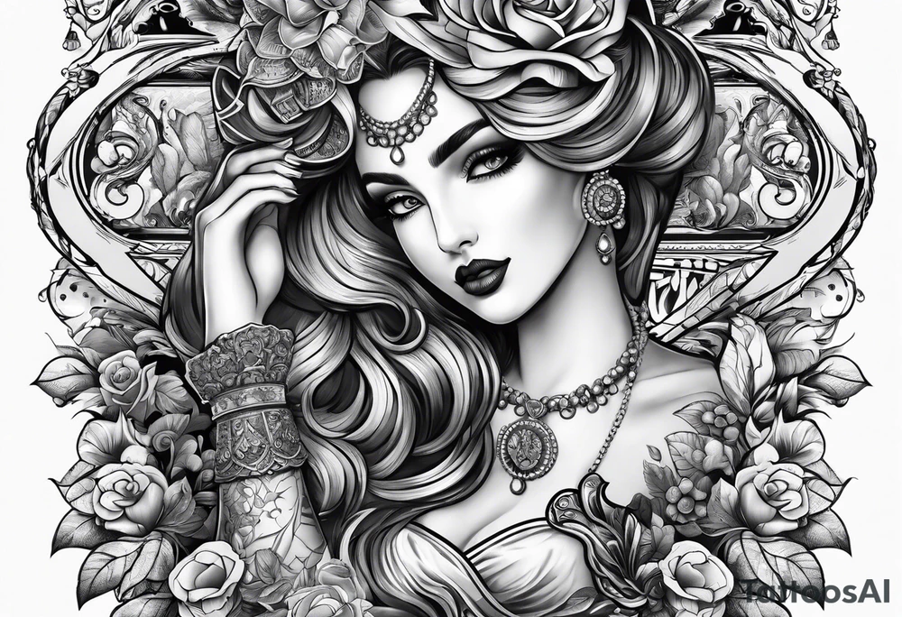 money hand tattoo idea