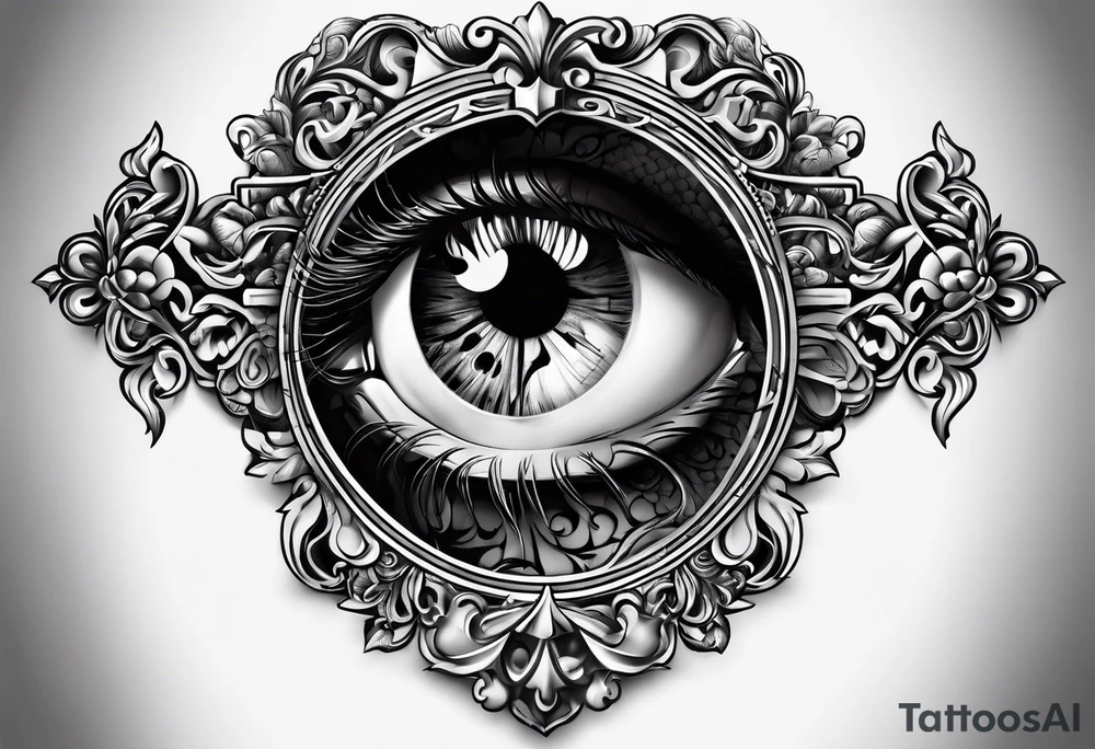 old key hole tattoo idea