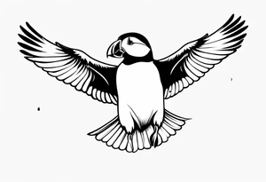 a flying puffin without background  - forarm Tattoo tattoo idea