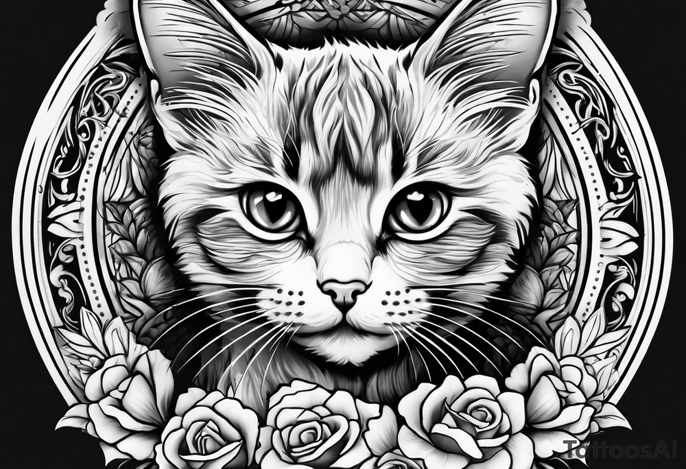 Short hair Kitten tattoo idea