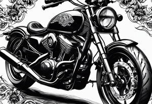 Frau auf einen Motorrad tattoo idea