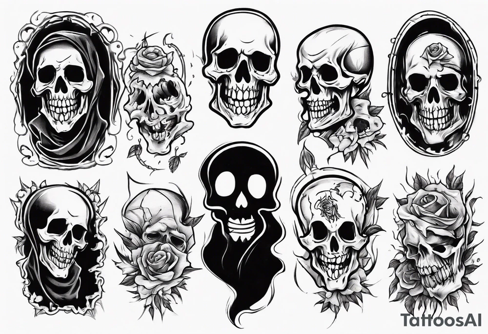death smiling at me and I'm smiling back at the death tattoo idea
