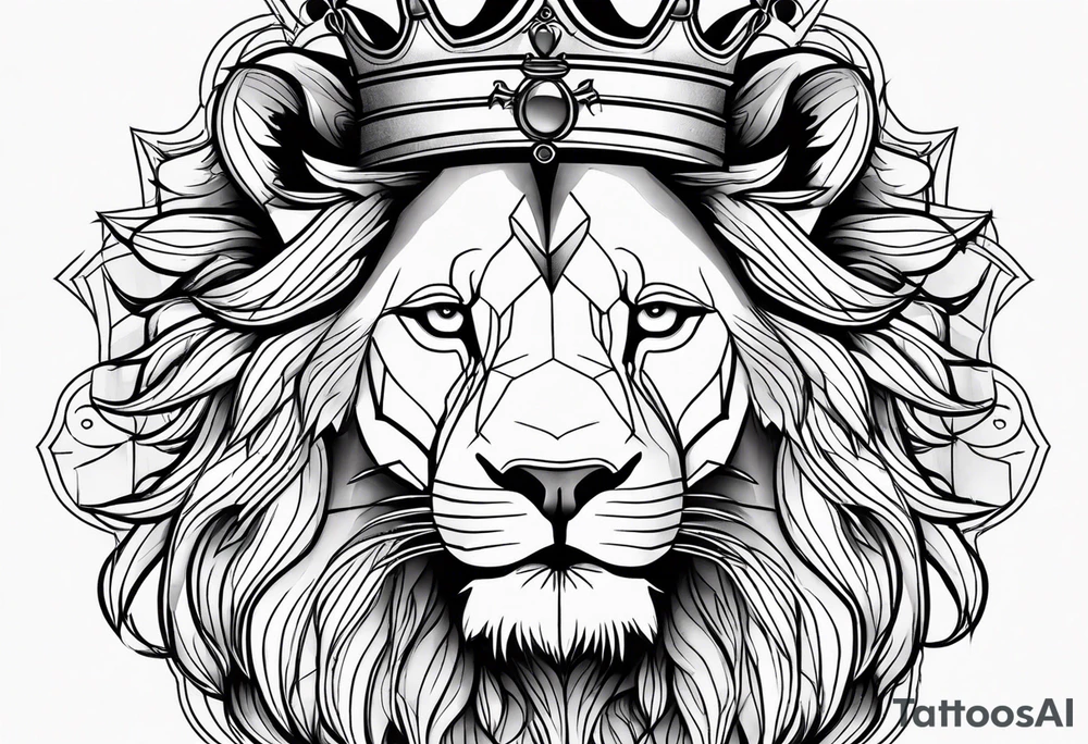 Lion with crown on it tattoo idea