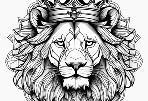 Lion with crown on it tattoo idea