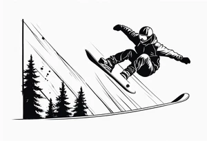 snowboarder hitting a rail of a broken humerus bone tattoo idea