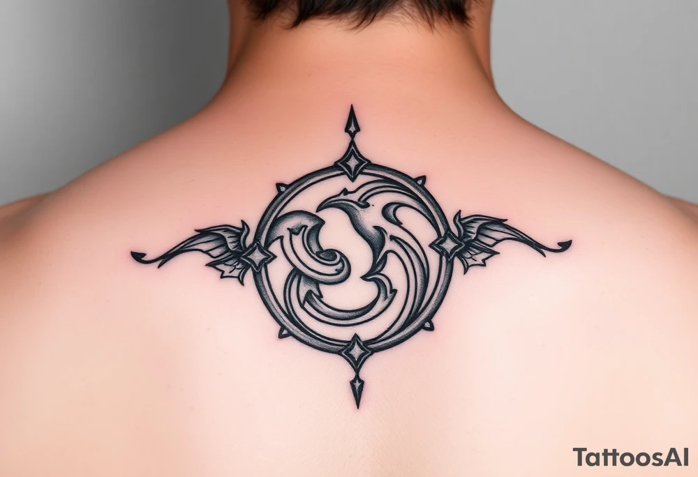Symbol with 2 souls twisting together to form the ultimate bond tattoo idea