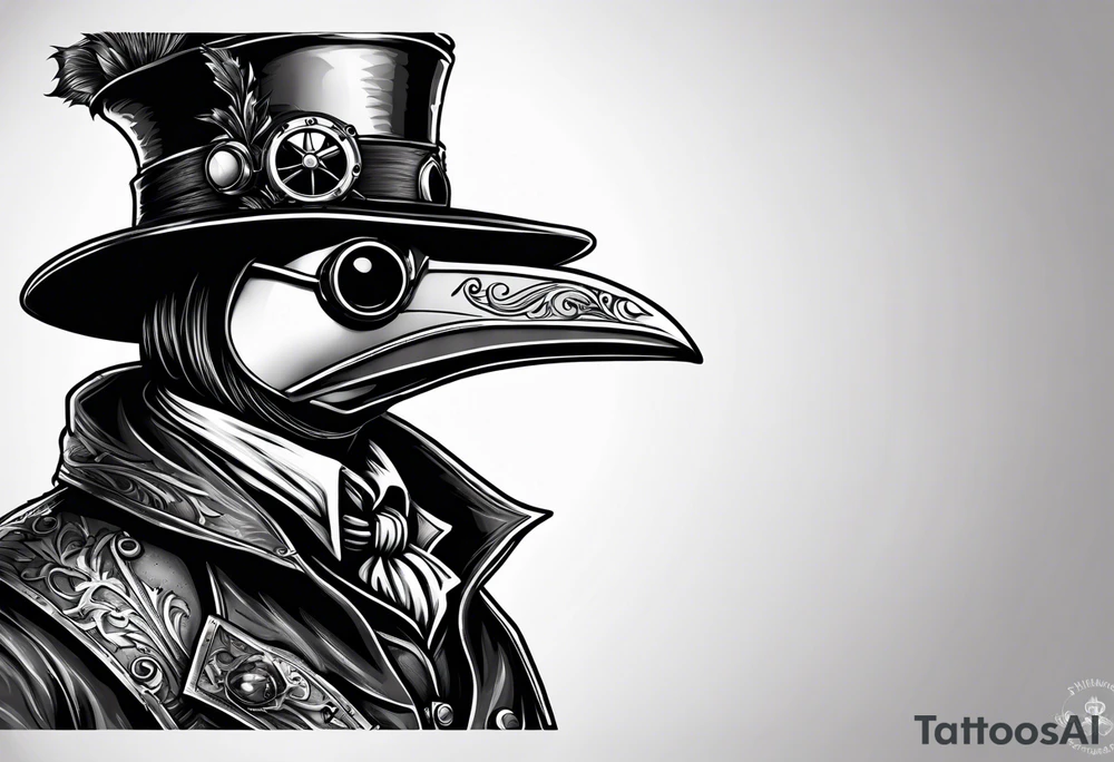 steampunk plague doctor tattoo idea