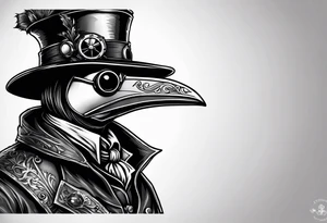 steampunk plague doctor tattoo idea