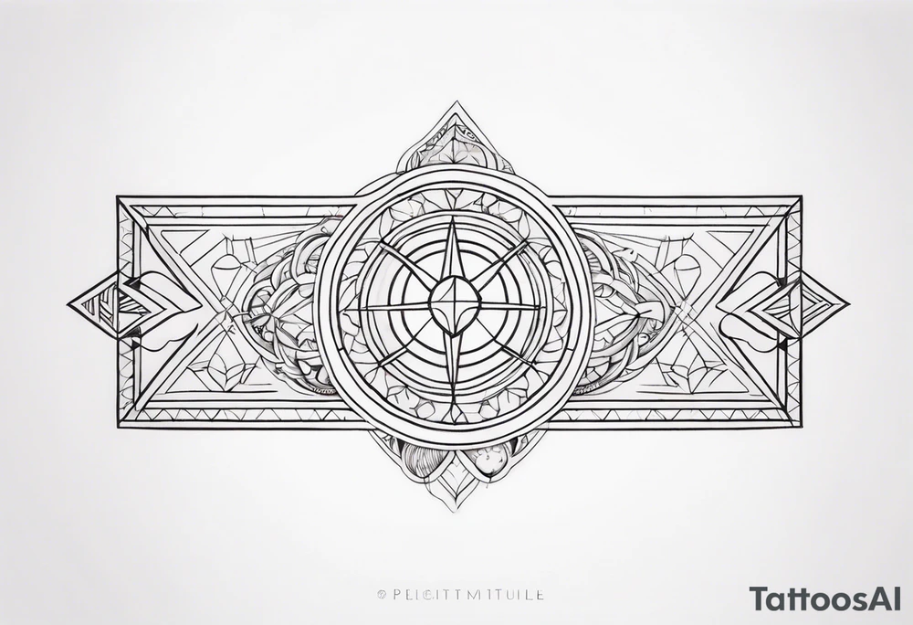 forearm band tattoo with spiritual elements tattoo idea