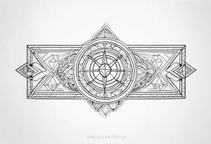 forearm band tattoo with spiritual elements tattoo idea