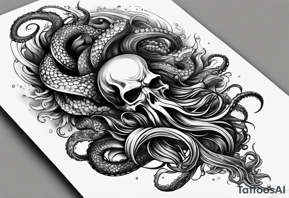 tentacles realism sleeve tattoo idea