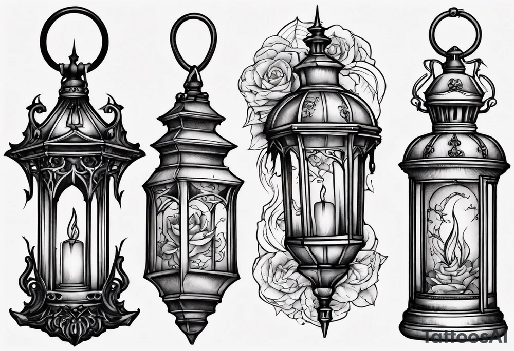 Gothic lantern tattoo idea