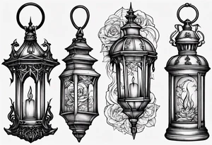 Gothic lantern tattoo idea