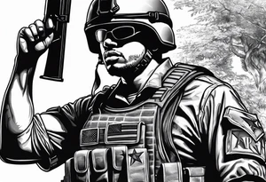 Army police soldier tattoo idea