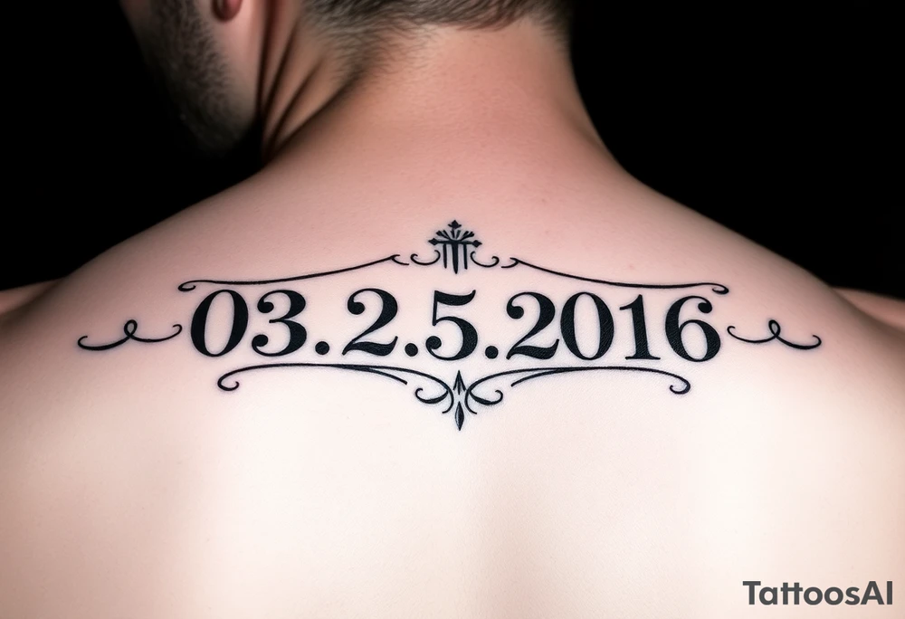 Roman numerals with the date as 03.25.2016 tattoo idea