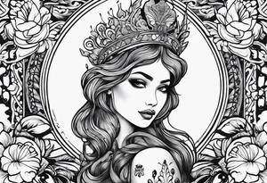 Russian mermaid creepy tattoo idea