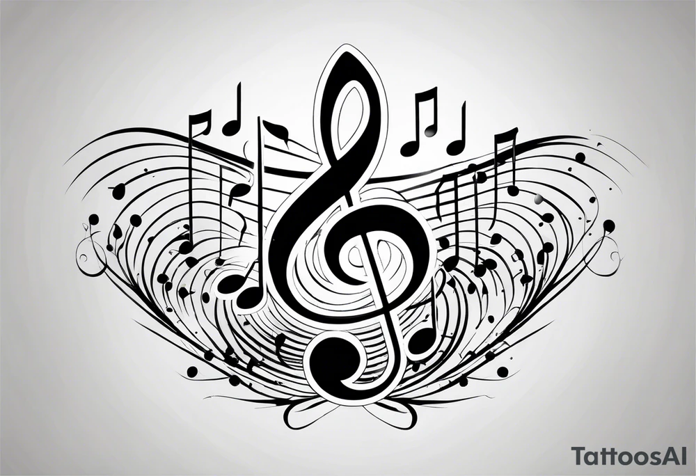 3 music notes nothing else tattoo idea