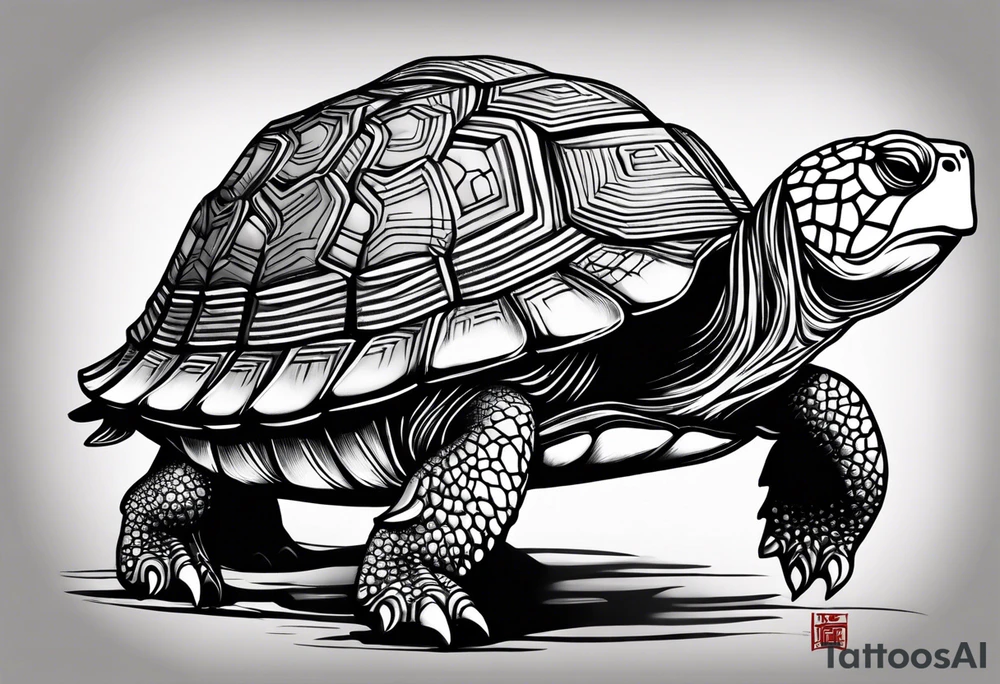 turtle with spiked shell tattoo idea