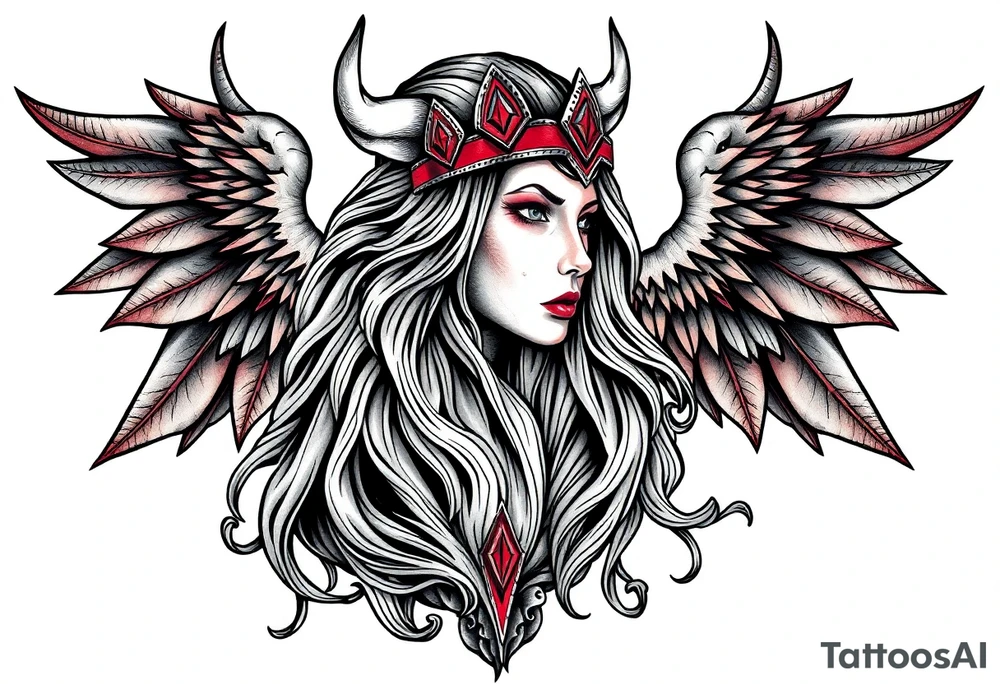 Viking goddess sexy tattoo idea