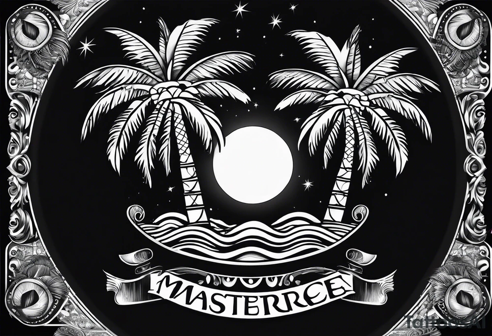 ROULETTE casino card games dice sun palm tree tattoo idea