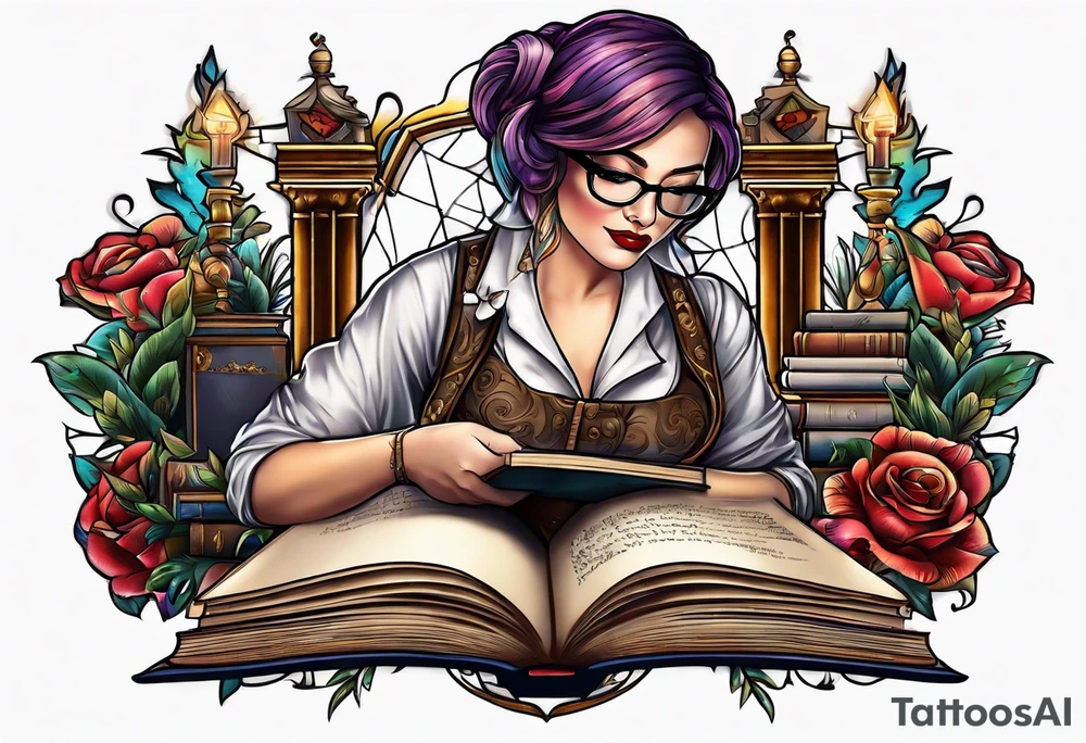 Sexy librarian tattoo idea
