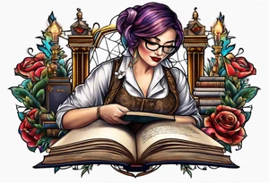 Sexy librarian tattoo idea